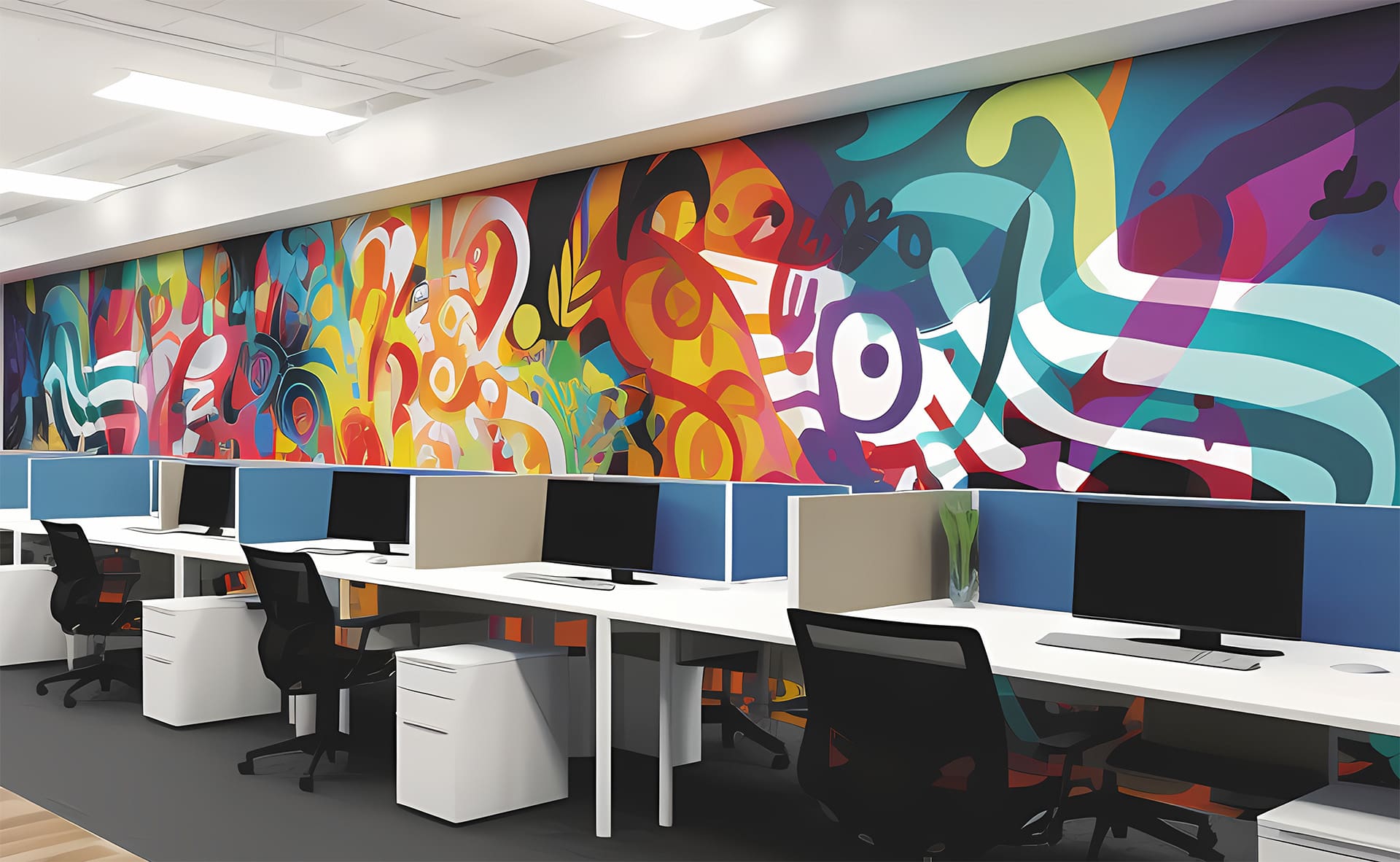 Wall Graphic banner in a office