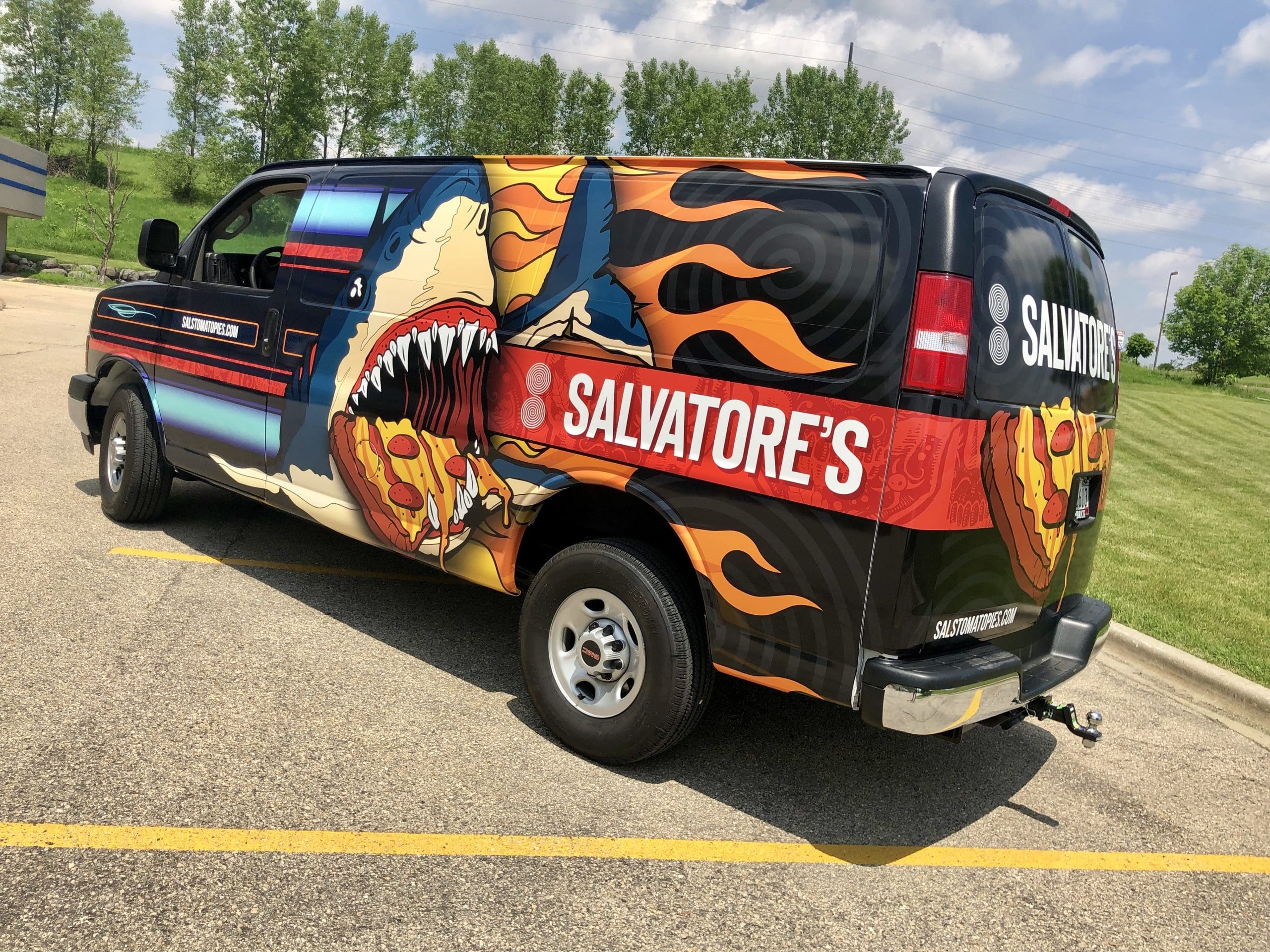 Vehicle wrap & Graphic design project completed for a pizza company