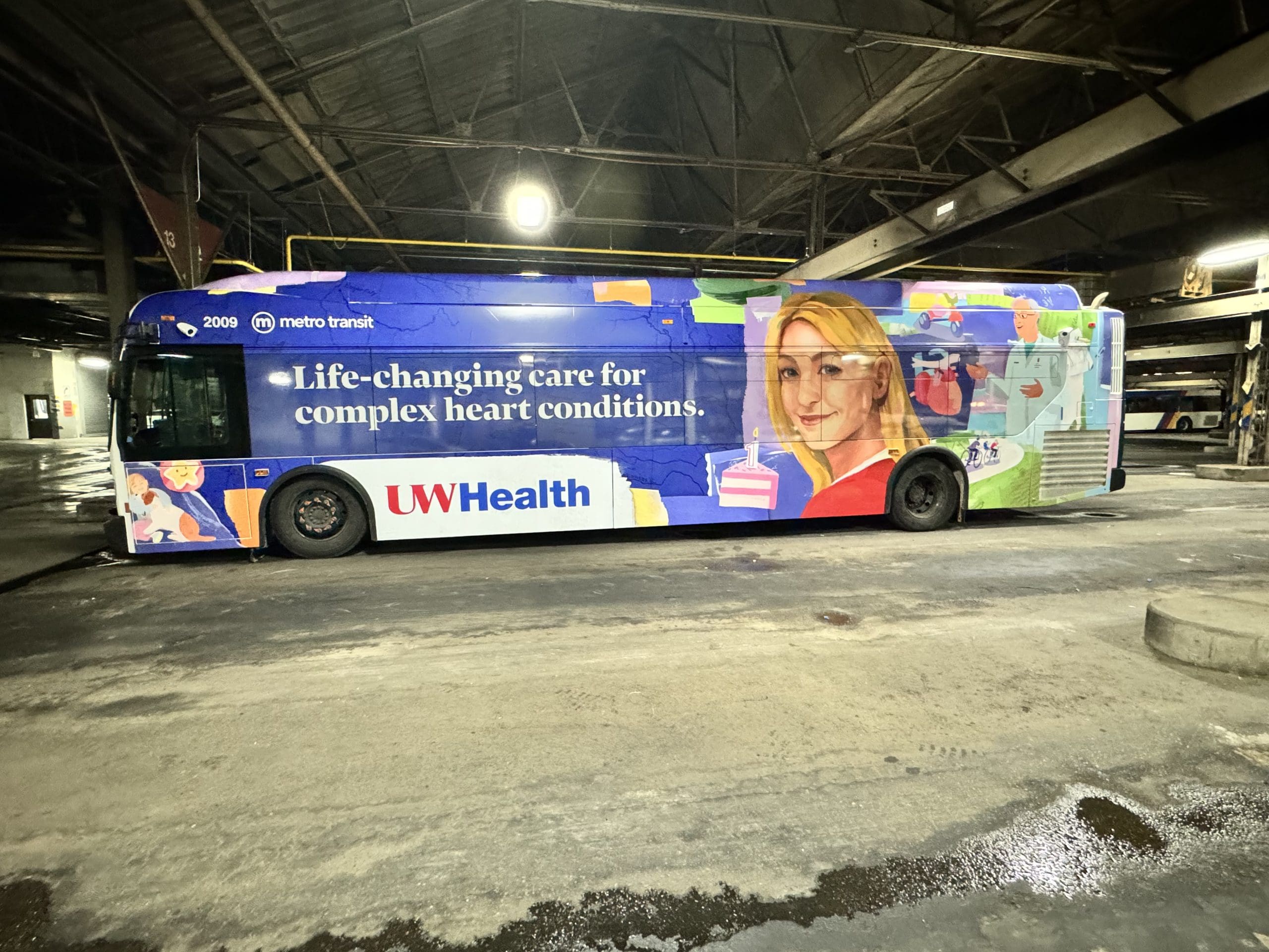 UW Health Bus Fleet Graphics promoting healthcare services