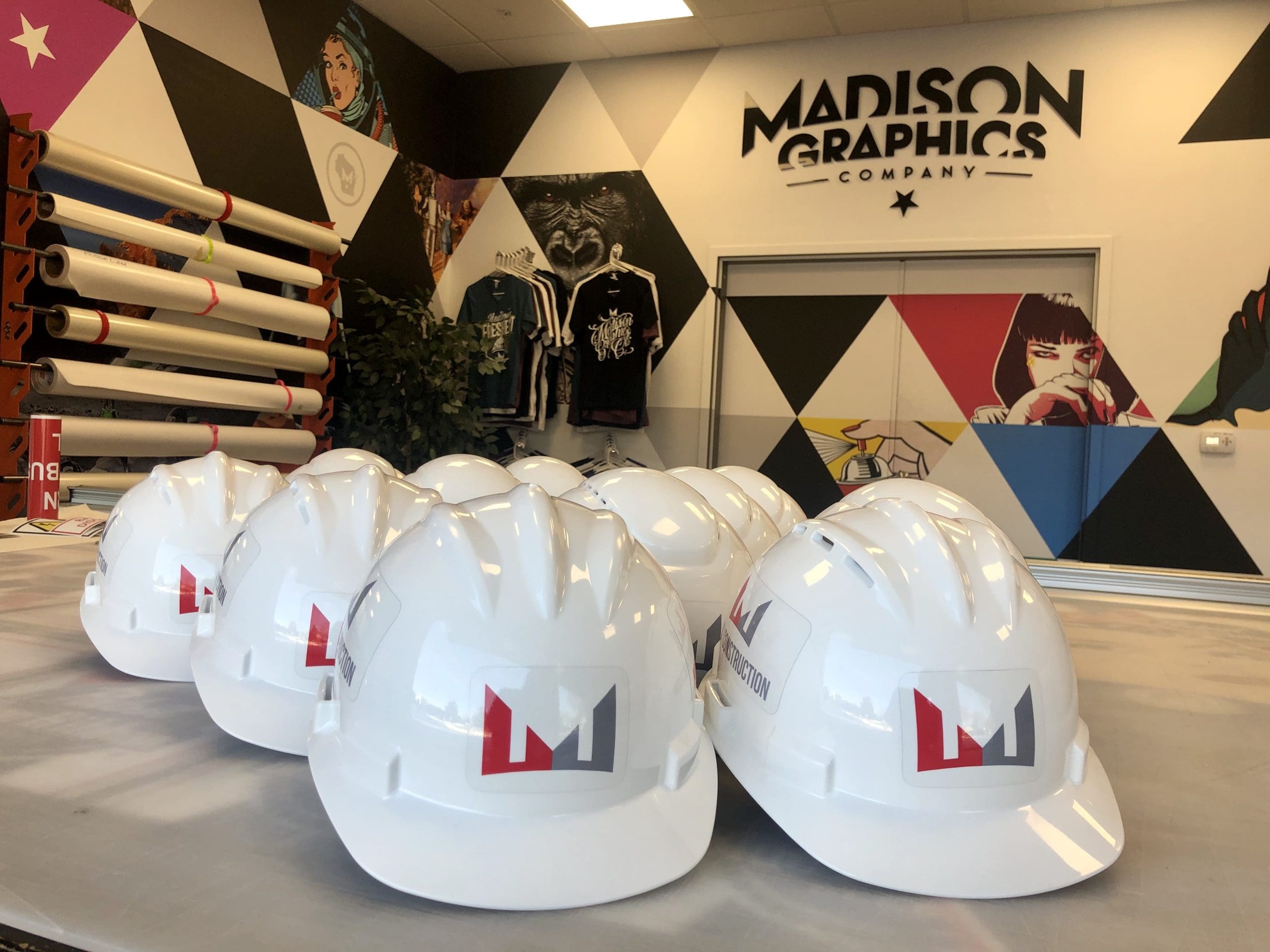 Construction Graphics on helmet