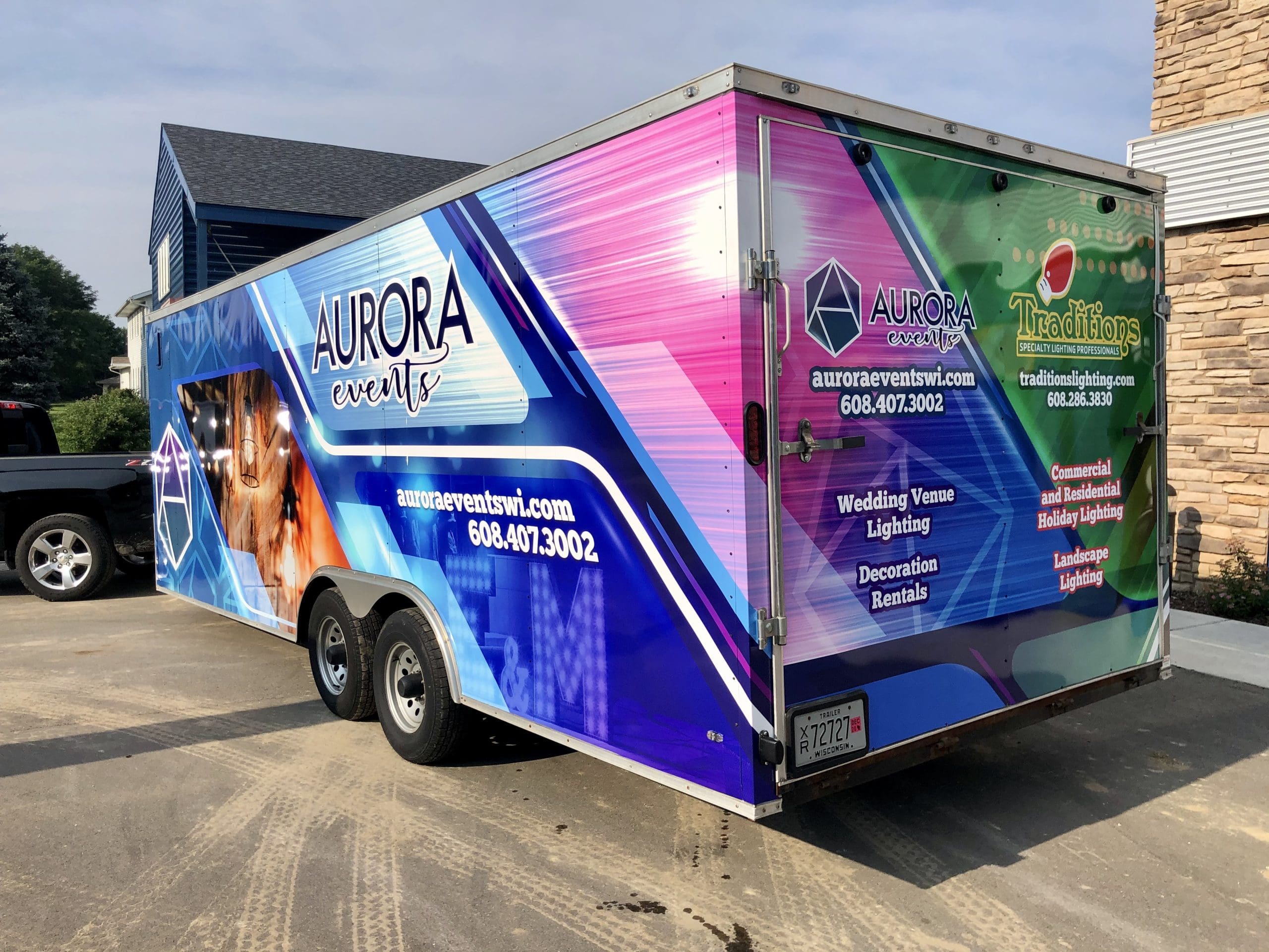 Aooura Graphics vehicle wrap on company trailer