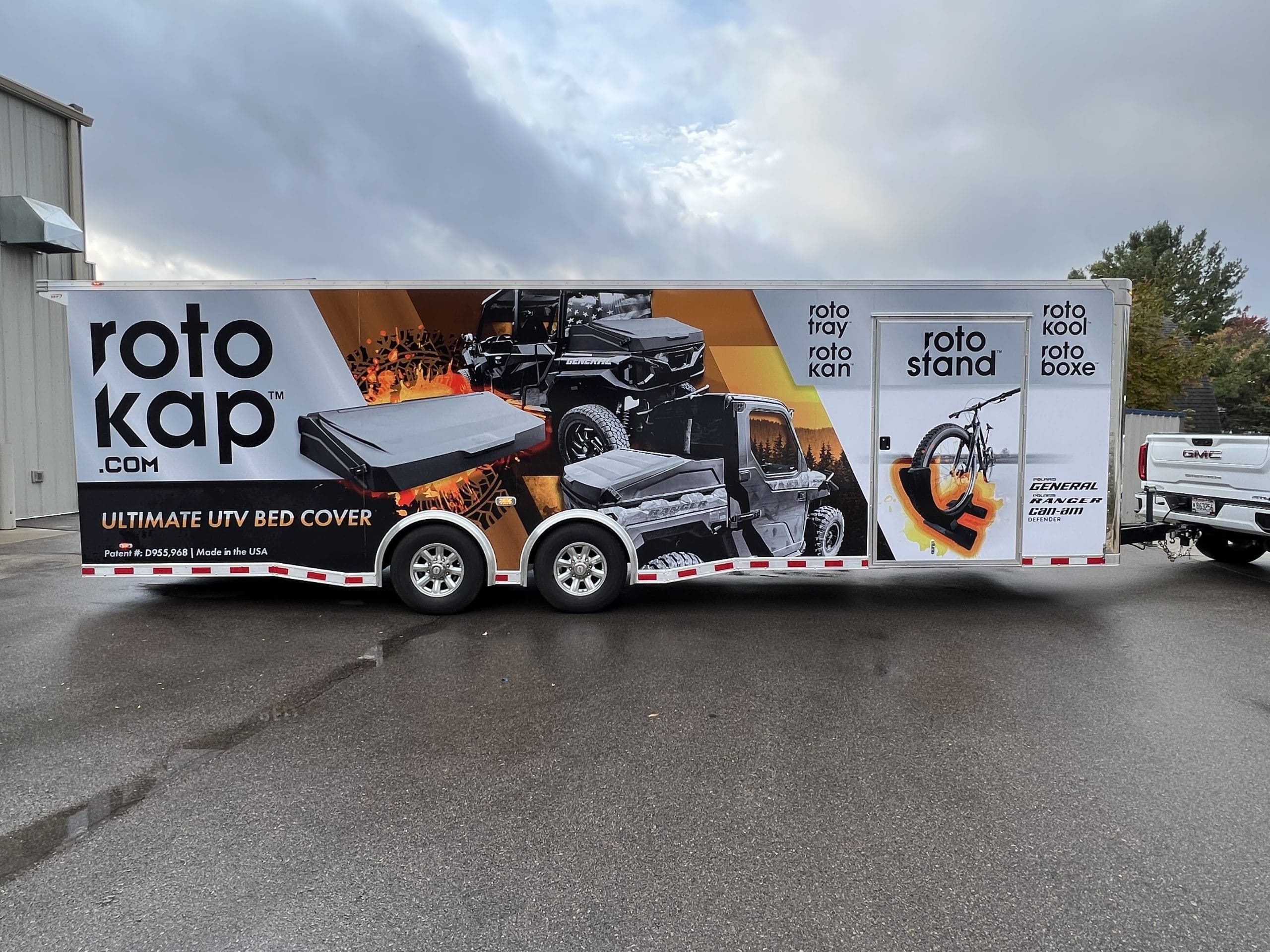 Roto Kap Trailer with Fleet Graphics Vehicle wrap designed by Madison Graphics Company