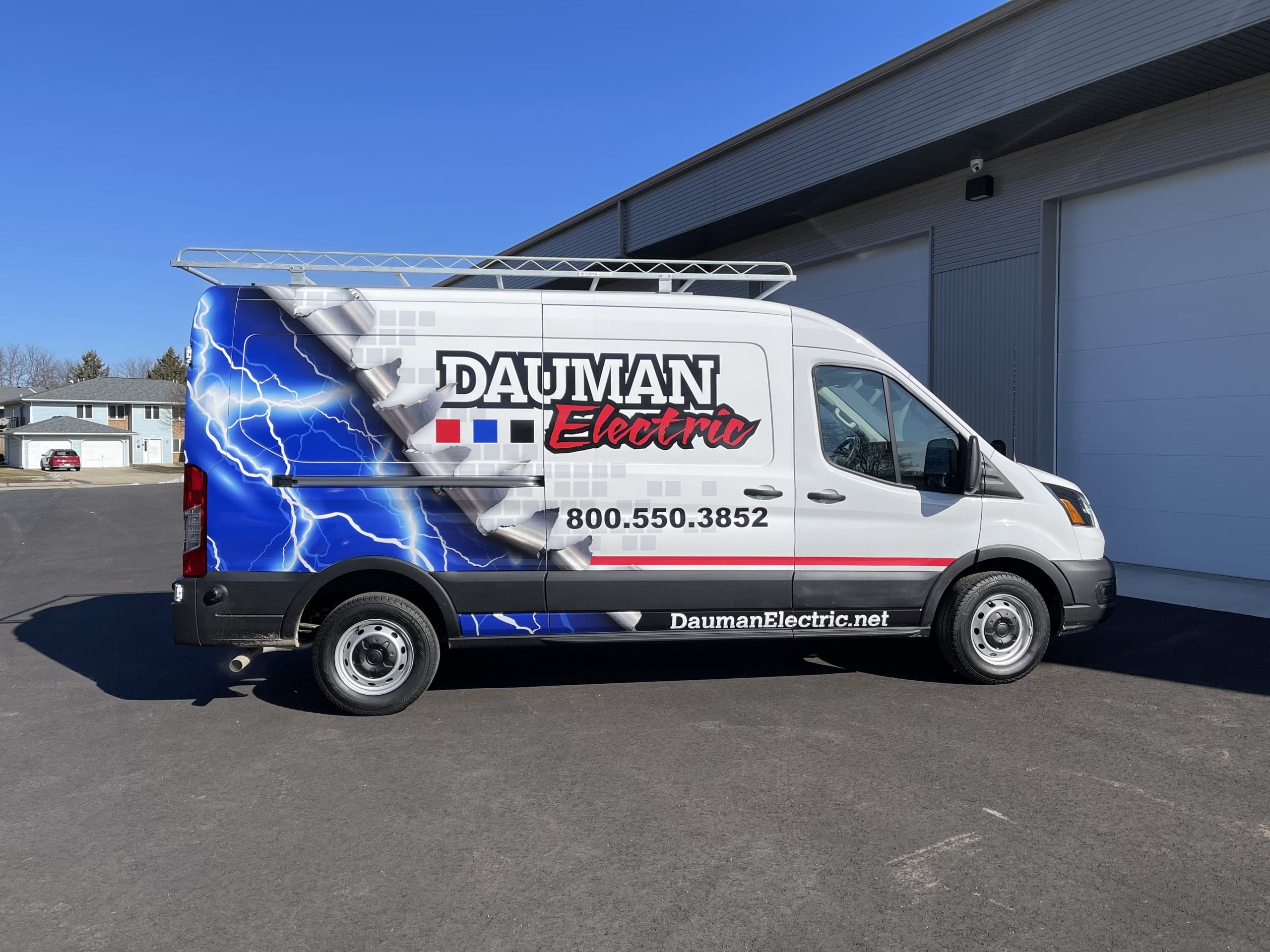 Dauman Electric Fleet Graphics Vehicle wrap designed by Madison Graphics Company