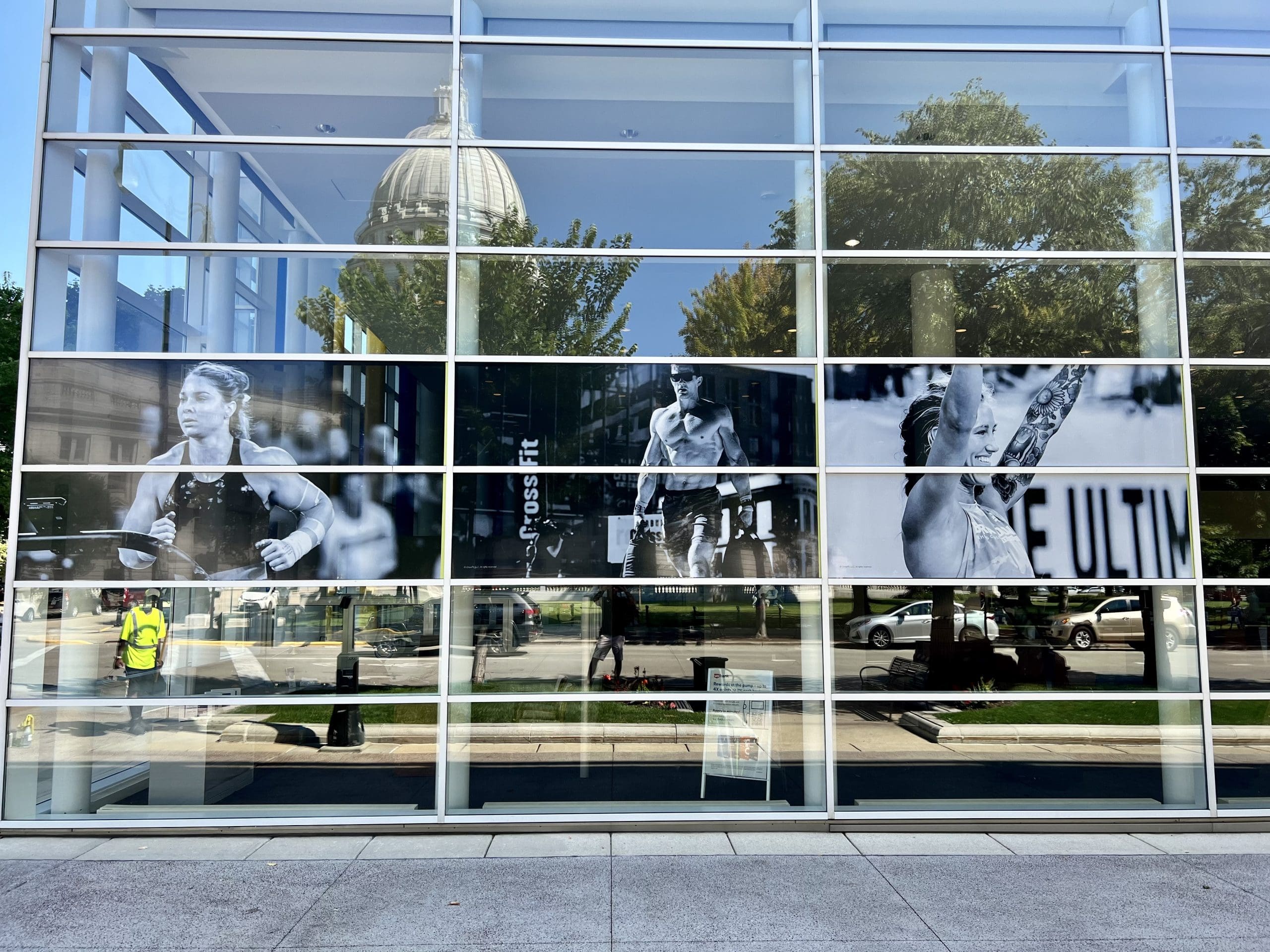 Banner on a window